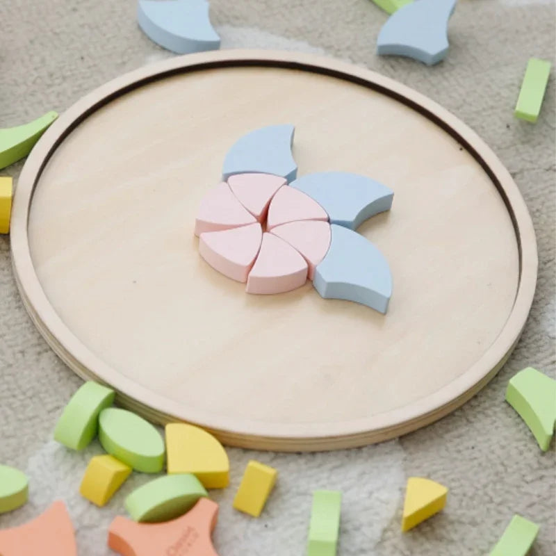 CLASSIC WORLD Pastelowa Mandala Układanka Montessori Mozaika Kwiaty - zabawki-dla-dziewczynki