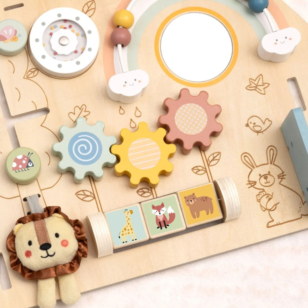 8-WOOPIE GREEN  Tablica Manipulacyjna Edukacyjna Sensoryczna Domek Montessori 2w1 8 el.-8