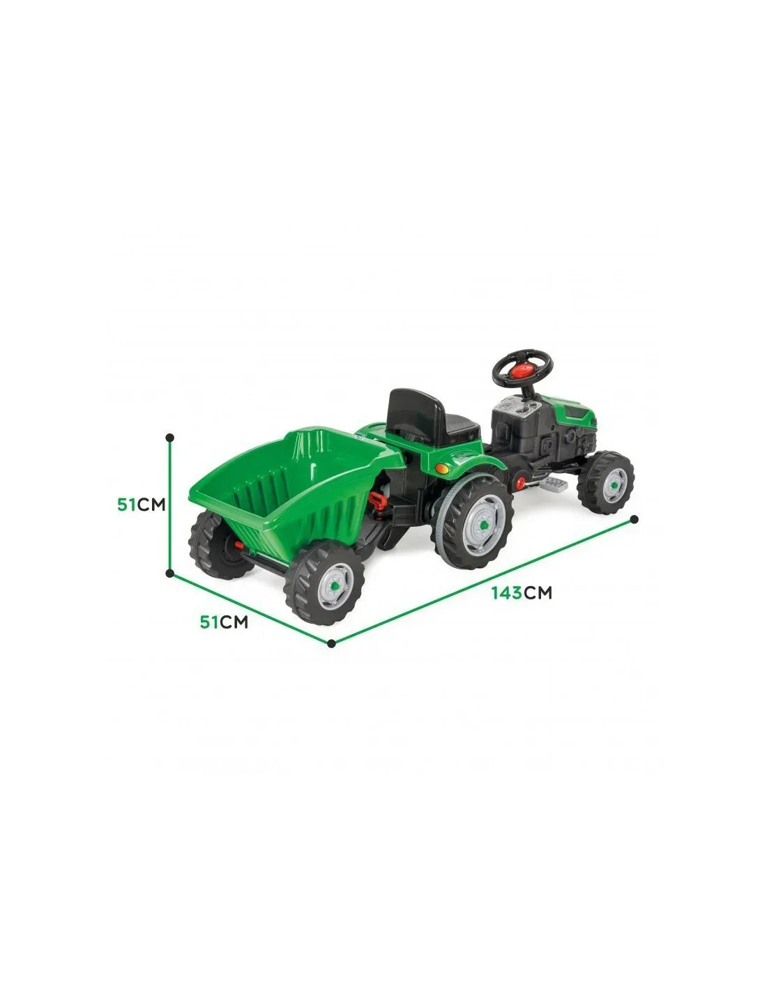 Traktor WOOPIE z pedałami i klaksonem - zabawki-dla-dziewczynki