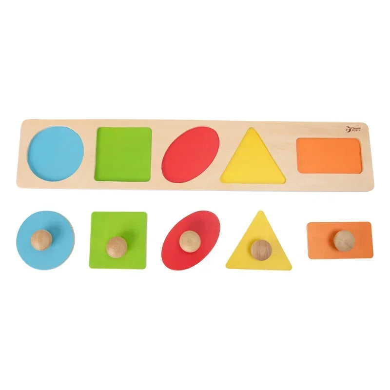 Układanka CLASSIC WORLD MONTESSORI 7 el. nauka kształtów i kolorów -  zabawki-dla-dziewczynki