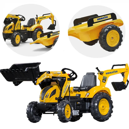 FALK Traktor KOMATSU na Pedały Koparka Łyżka Przyczepka od 3 lat - zabawki-dla-dziewczynki