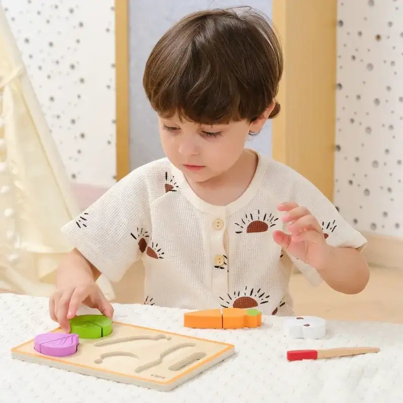 VIGA układanka Montessori warzywa drewniana edukacyjna dla dzieci - zabawki-dla-dziewczynki