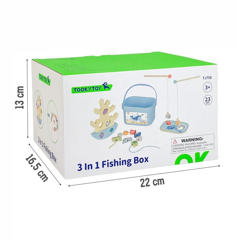 Drewniany Zestaw Łowienie Ryb Figurki 23 Elementy - zabawki-dla-dziewczynki