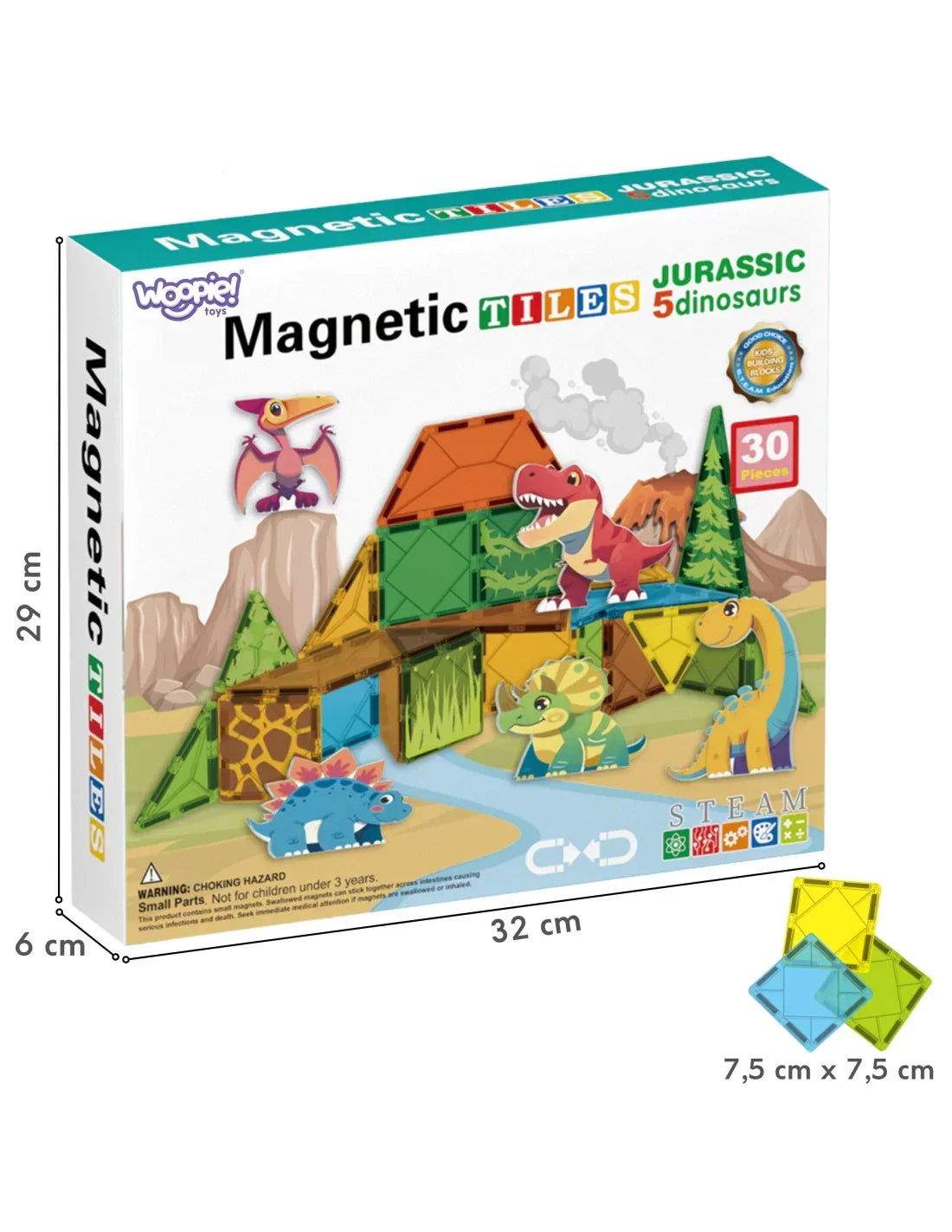 Klocki magnetyczne 3D Woopie Dino zestaw edukacyjny dla dzieci - zabawki-dla-dziewczynki