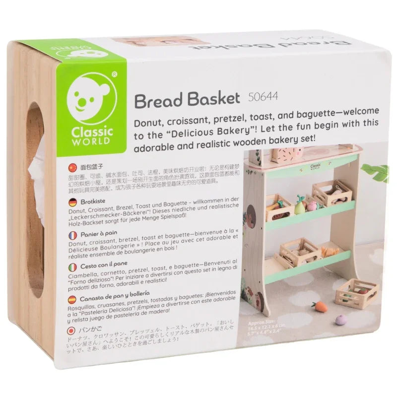CLASSIC WORLD Zestaw Drewnianych Wypieków w Koszyku 6 el. - zabawki-dla-dziewczynki
