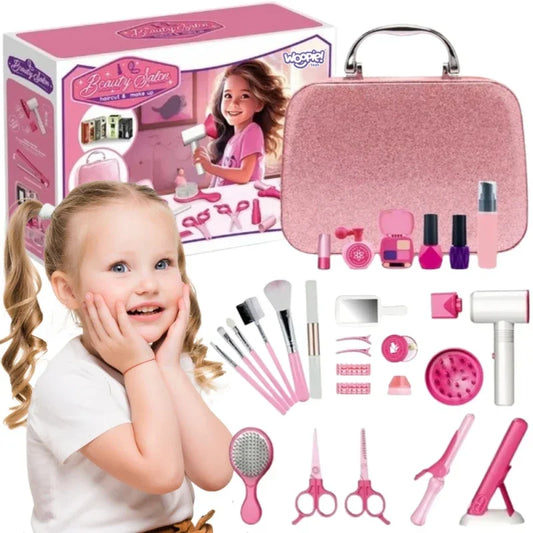 WOOPIE Salon Fryzjerski Kosmetyczka w Kuferku 2w1 43 el. zabawka dla dzieci - zabawki-dla-dziewczynki