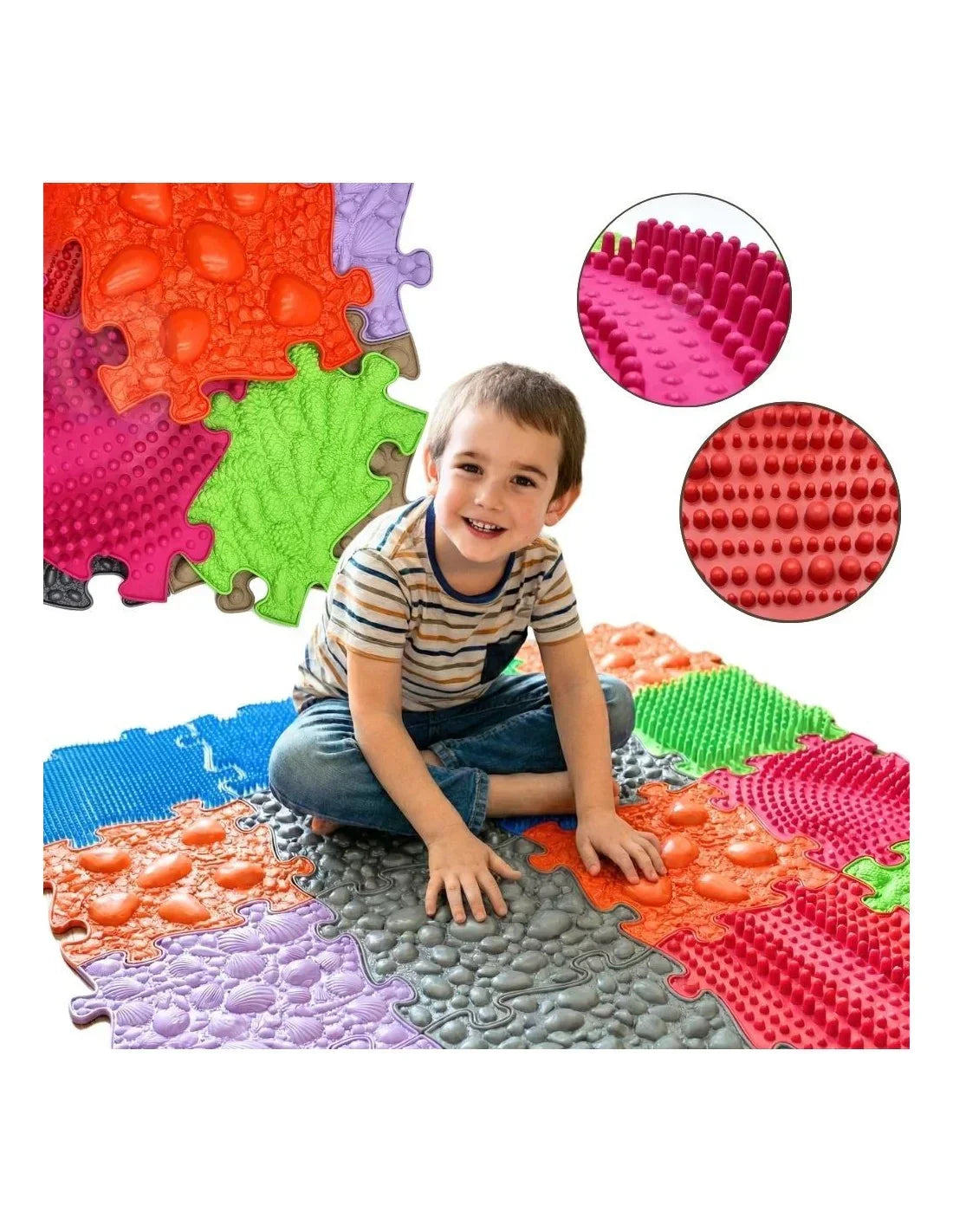 Mata sensoryczna WOOPIE Puzzle z elementami miękkimi i twardymi - zabawki-dla-dziewczynki