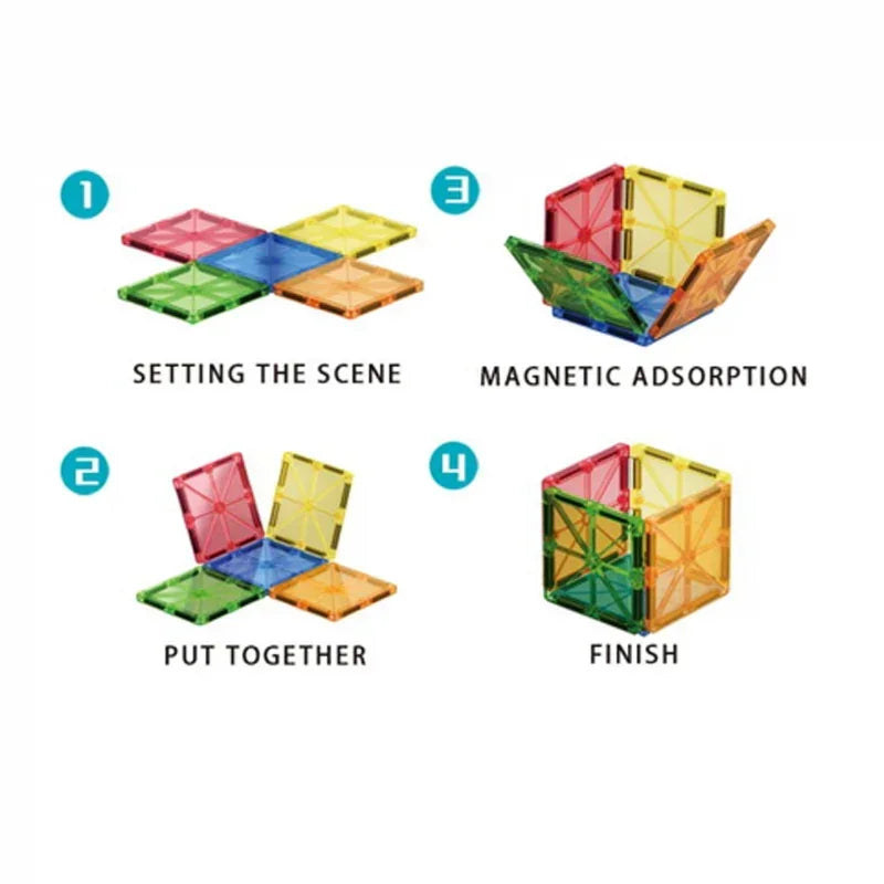 WOOPIE zestaw klocków magnetycznych Montessori 3D kreatywna zabawa - zabawki-dla-dziewczynki