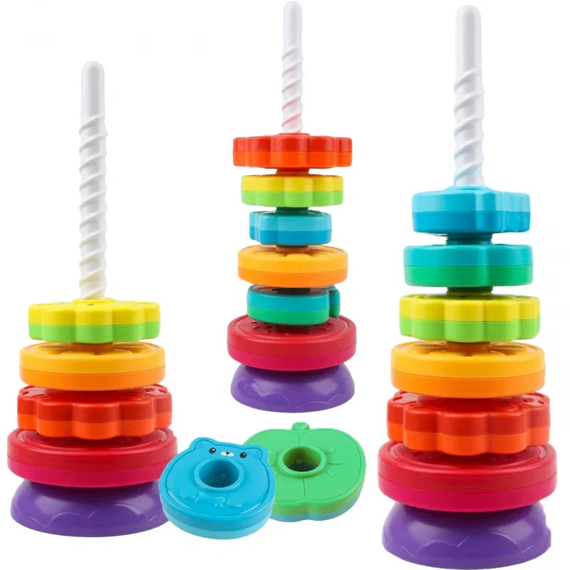 WOOPIE BABY Edukacyjna Piramidka Zakręcona Wieża Zwierzątka - zabawki-dla-dziewczynki