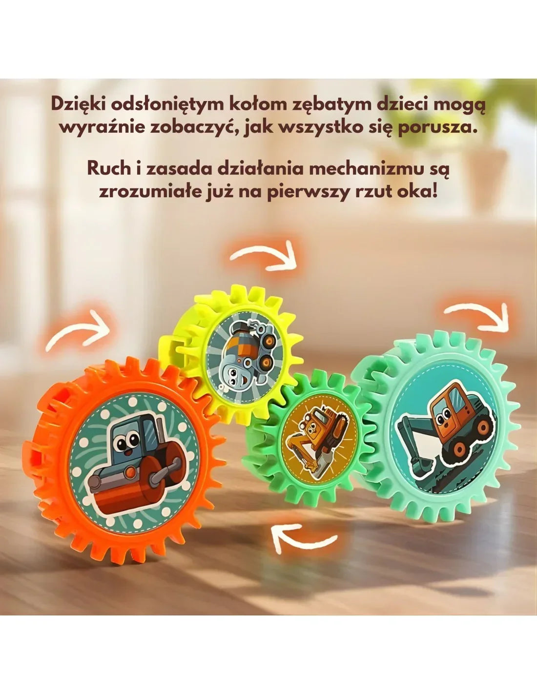 Klocki zębatkowe STEM WOOPIE 18 el zabawka edukacyjna