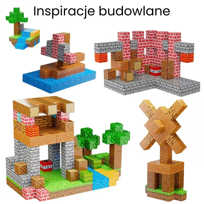 Kolorowe klocki magnetyczne dla dzieci WOOPIE zabawka edukacyjna STEM - zabawki-dla-dziewczynki