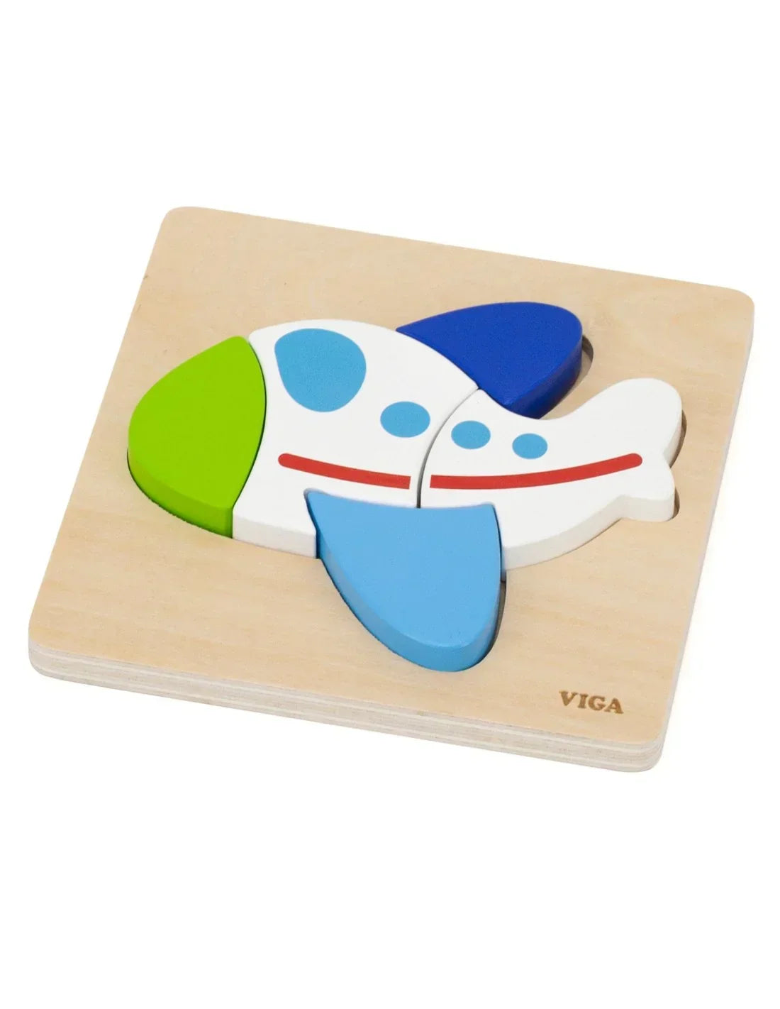 VIGA puzzle drewniane samolot dla dzieci 12m+ - zabawki-dla-dziewczynki