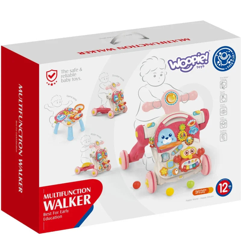 WOOPIE BABY Pchacz Chodzik Stolik Edukacyjny Hulajnoga Jeździk 4w1 - zabawki-dla-dziewczynki