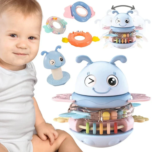 1-WOOPIE Baby Wańka Wstańka Zabawka Sensoryczna 2w1 Grzechotka Gryzak-1
