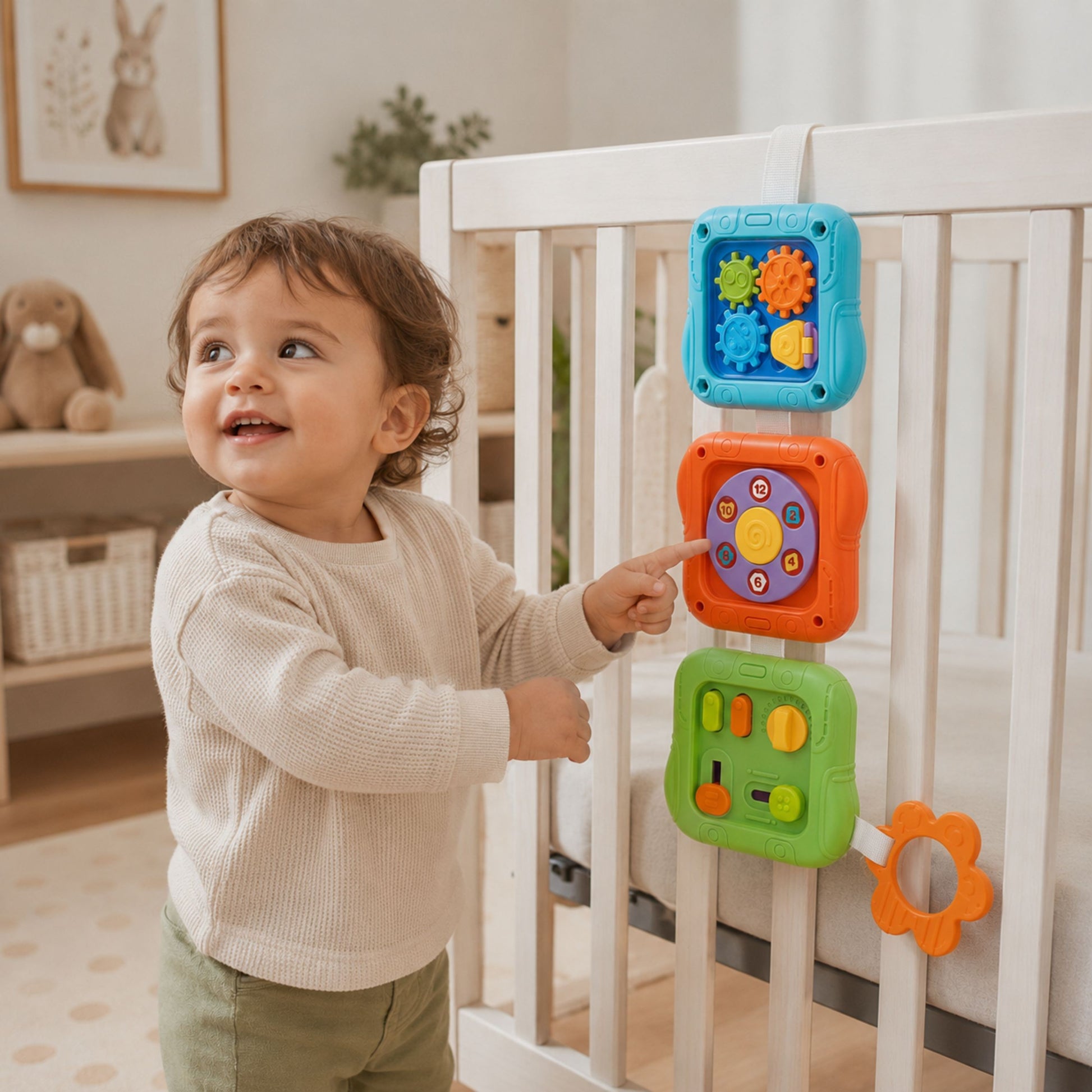 6-WOOPIE BABY Kostka Sensoryczna Manipulacyjna 6w1 Edukacyjna Zabawka Interaktywna-6