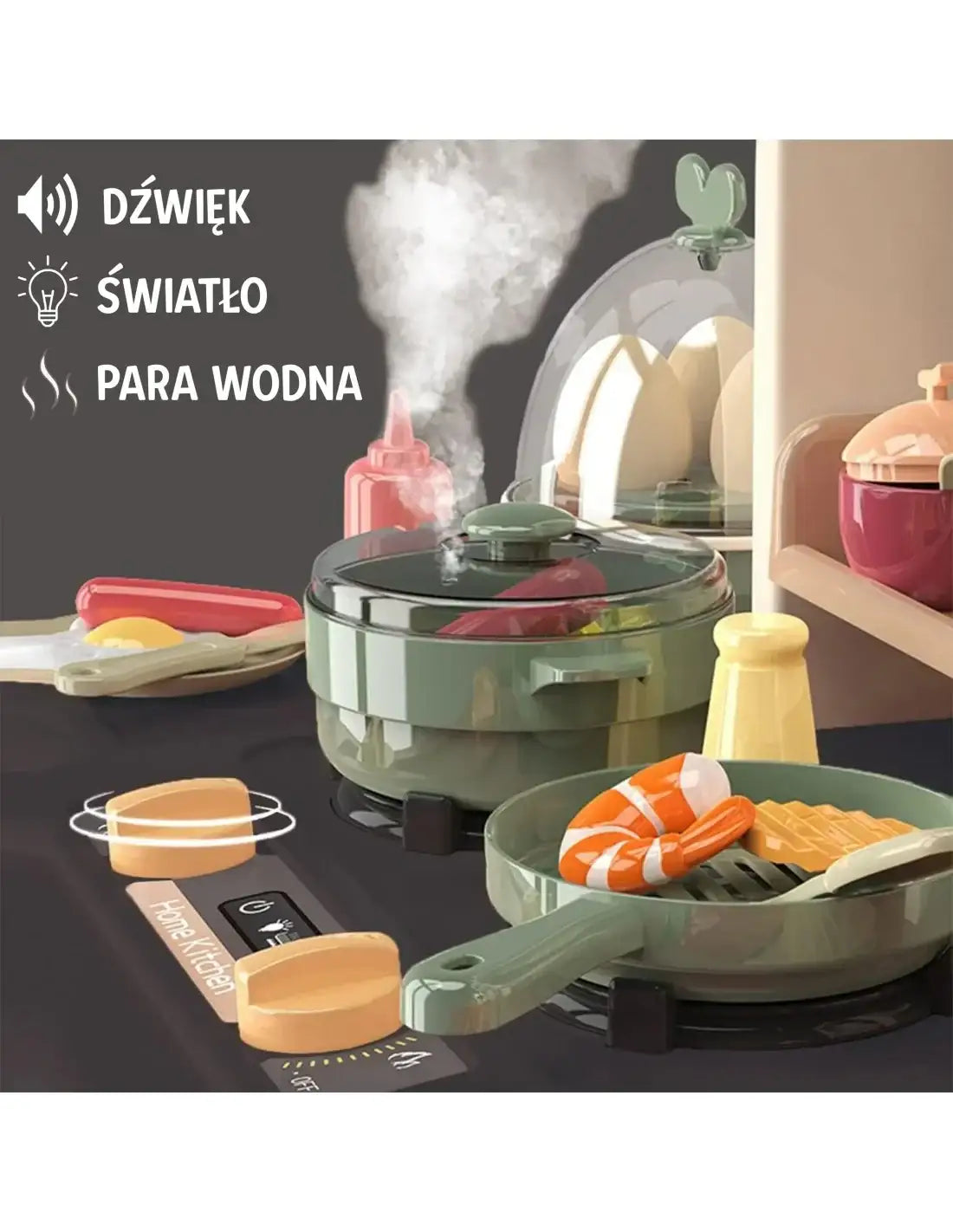 Kuchnia zabawkowa WOOPIE z kranem i obiegiem wody 88 el.