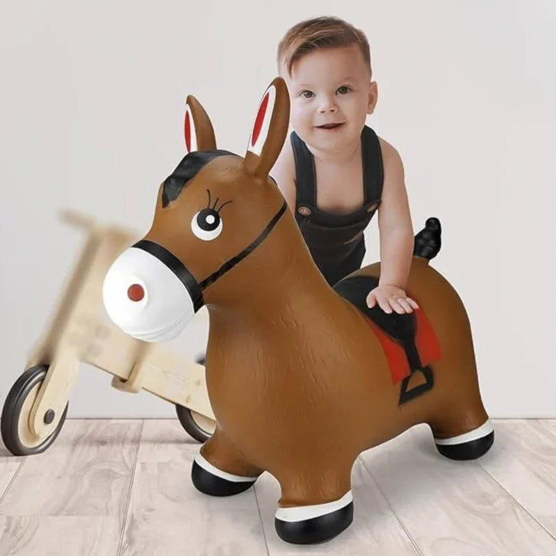 WOOPIE Skoczek Gumowy do Skakania Konik + Pompka - zabawki-dla-dziewczynki