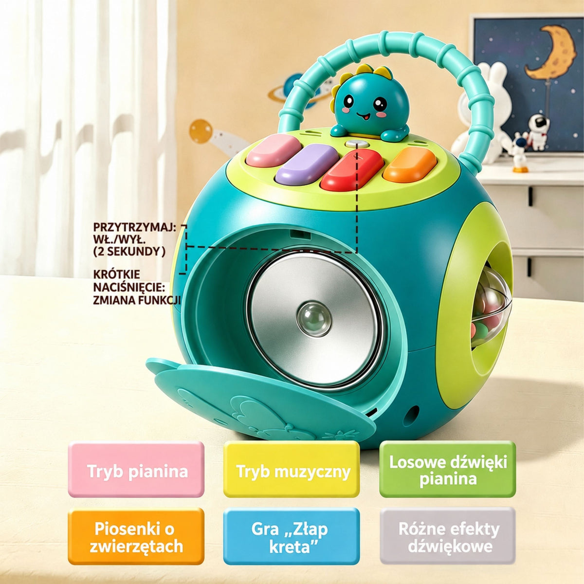 2-Woopie Interaktywna Kula Edukacyjna Montessori Pianinko-2