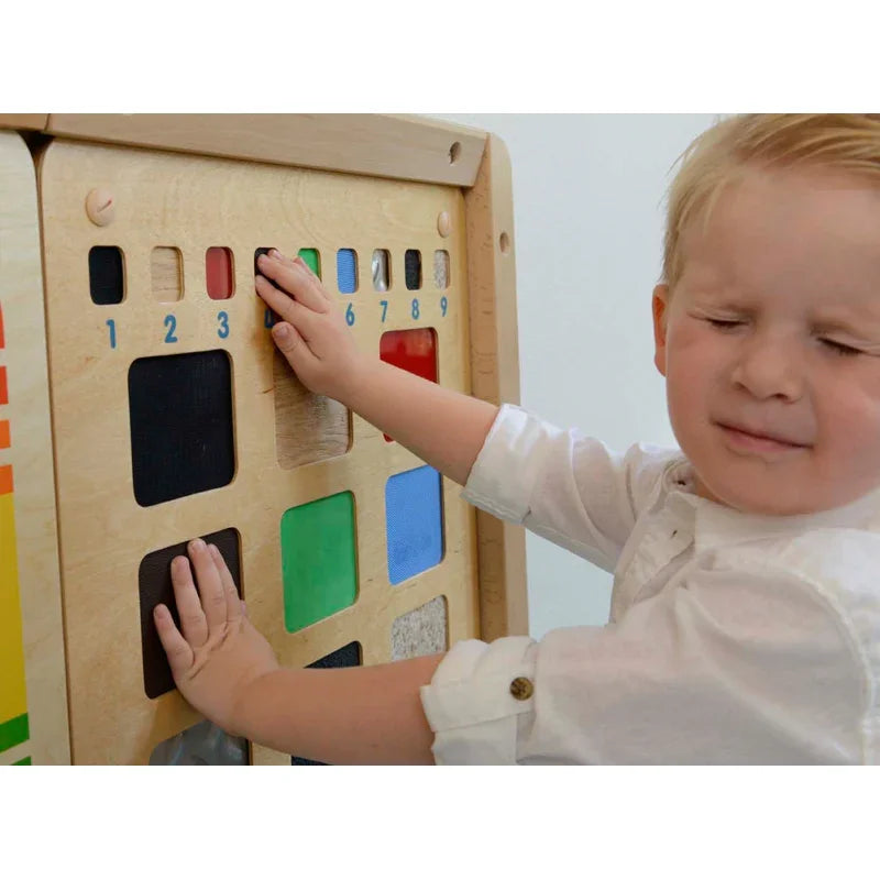 MASTERKIDZ Tablica Edukacyjna Rozpoznawanie Materiałów Faktur Zmysł Dotyku - zabawki-dla-dziewczynki