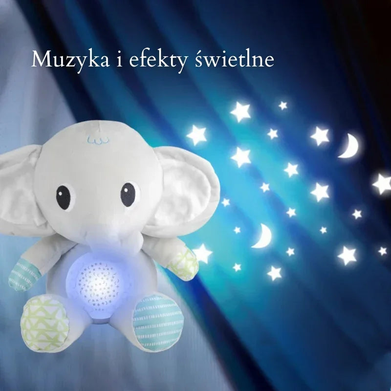 Pluszowy słonik z projektorem światła i muzyką - zabawki-dla-dziewczynki