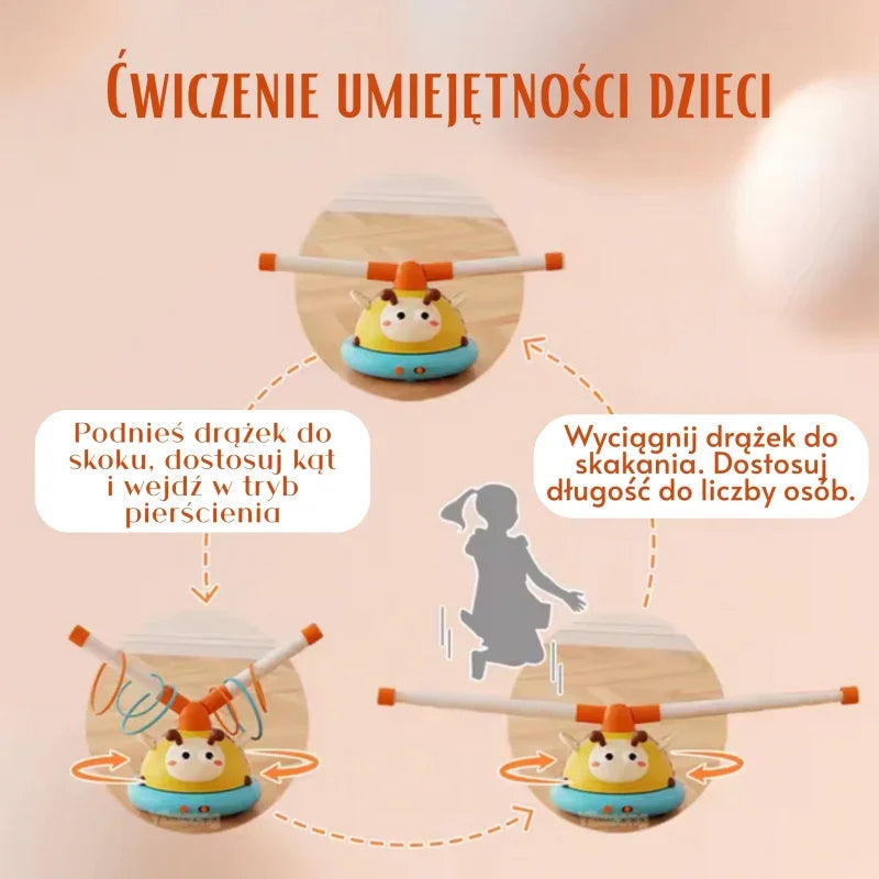WOOPIE Gra Zręcznościowa Skakanka Automatyczna 2w1 Rzut do Celu Pszczółka - zabawki-dla-dziewczynki