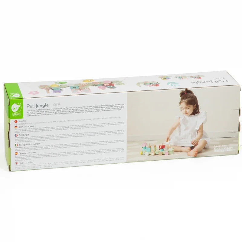 CLASSIC WORLD Montessori Kolejka Gąsienica Drewniana Układanka - zabawki-dla-dziewczynki