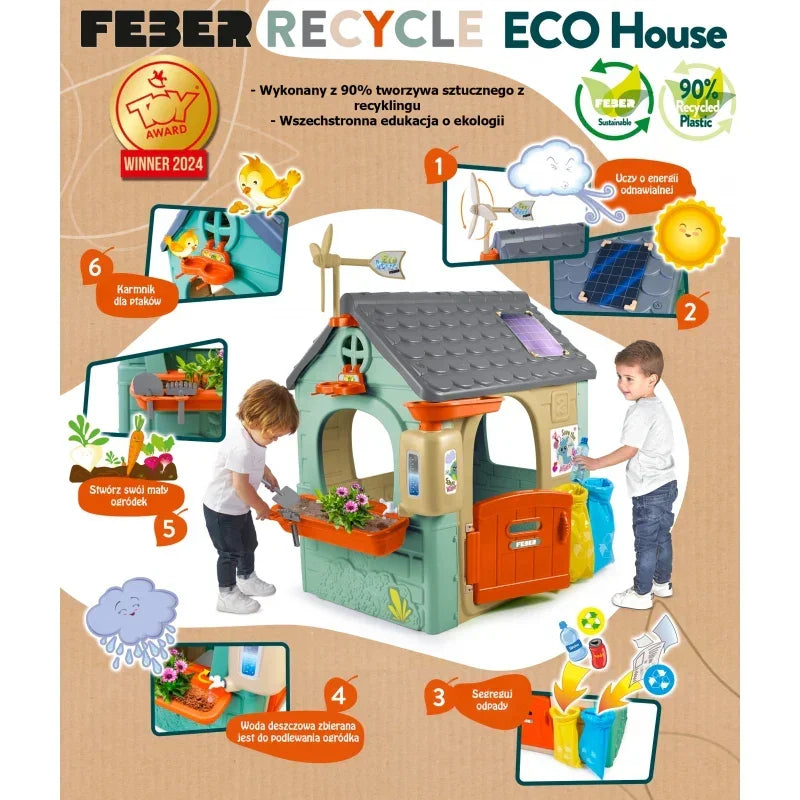 FEBER Recycle Eco Domek dla dzieci do zabawy i nauki segregacji odpadów - zabawki-dla-dziewczynki