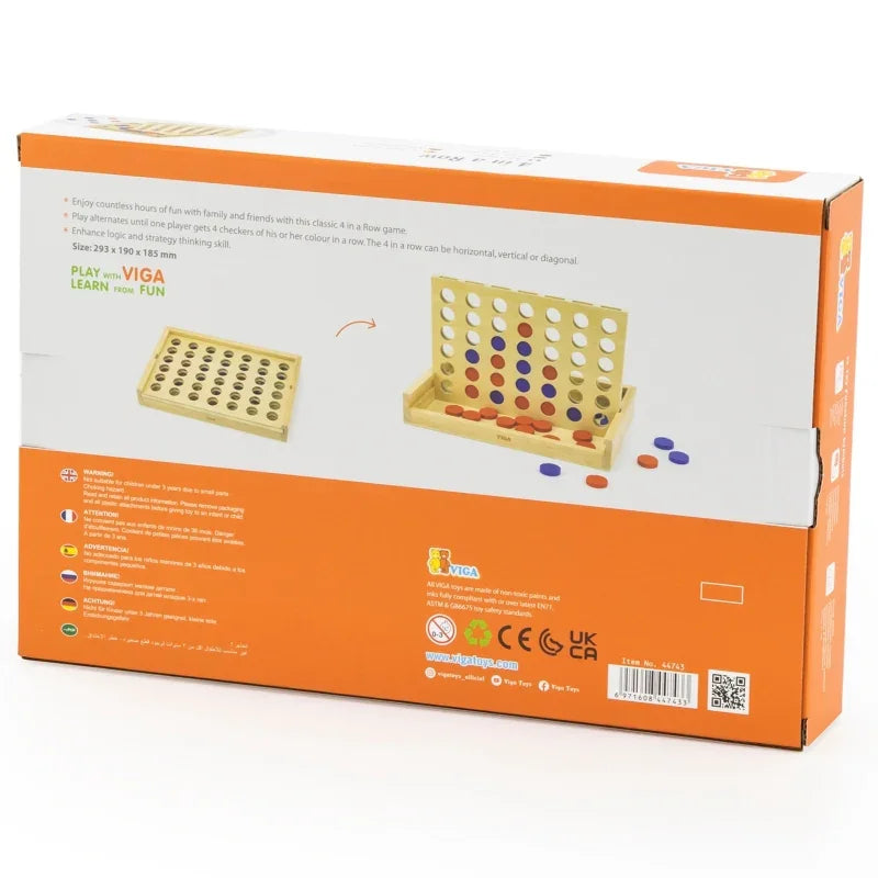 VIGA Gra logiczna 4 w Rzędzie 4 In a Row - zabawki-dla-dziewczynki