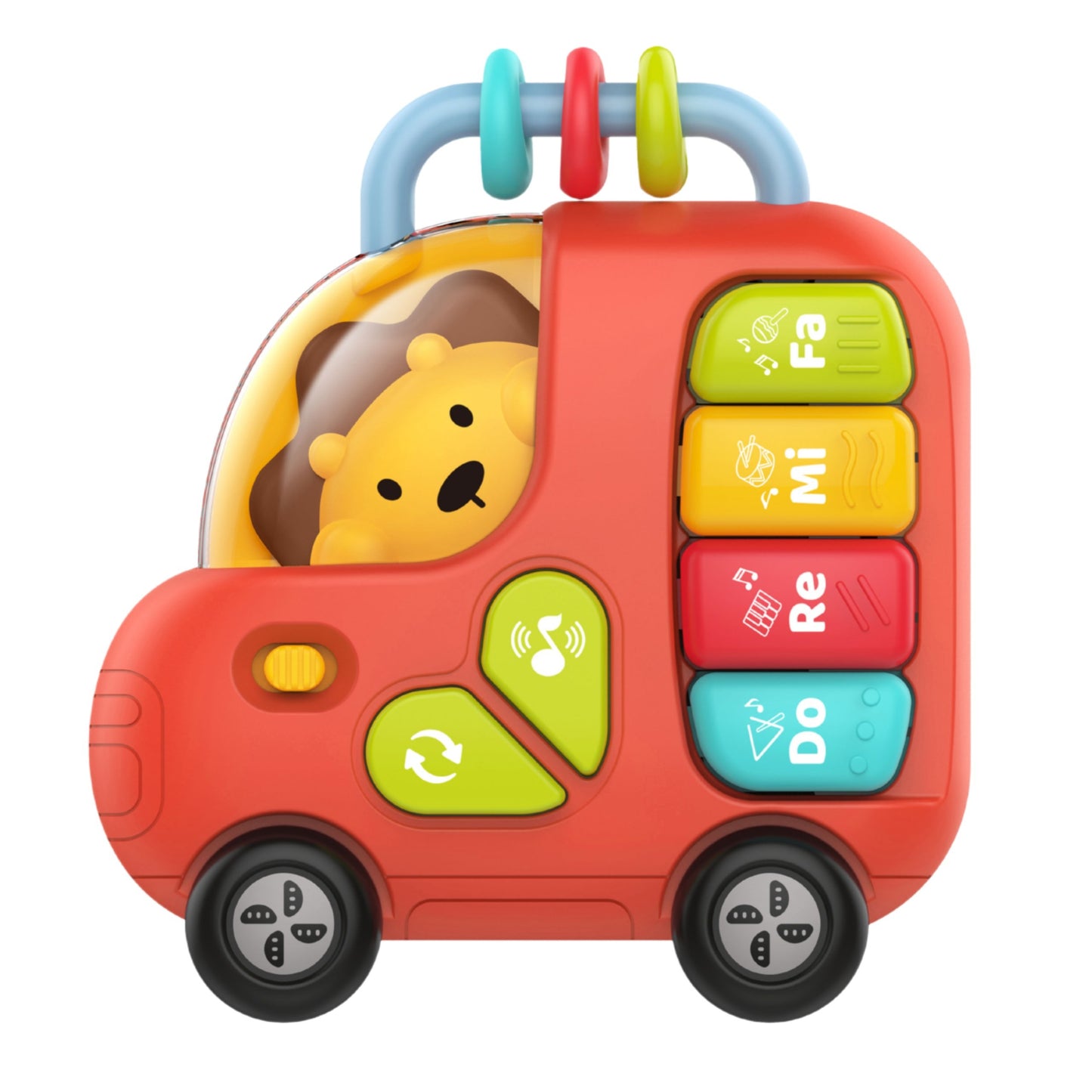4-WOOPIE BABY Pianinko Interaktywne Autobus Lew Muzyczne Organki Dźwięki Światła 18m-4