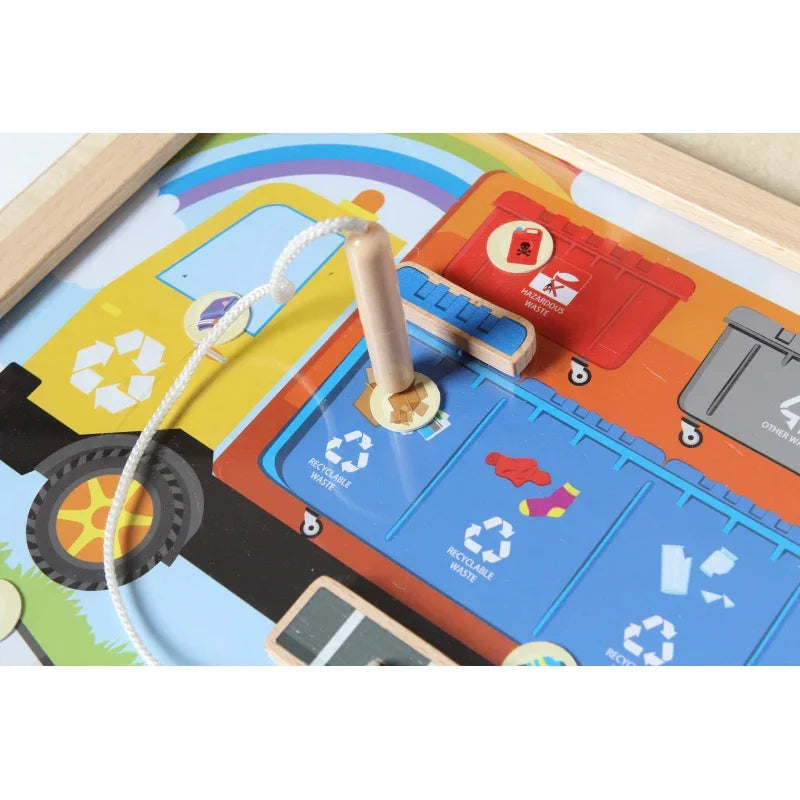 MASTERKIDZ Tablica Edukacyjna Segregacja Odpadów Montessori - zabawki-dla-dziewczynki