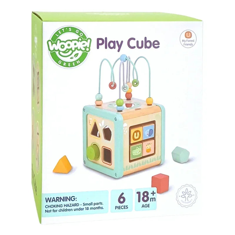 WOOPIE GREEN drewniana kostka edukacyjna sorter kreatywna zabawa - zabawki-dla-dziewczynki