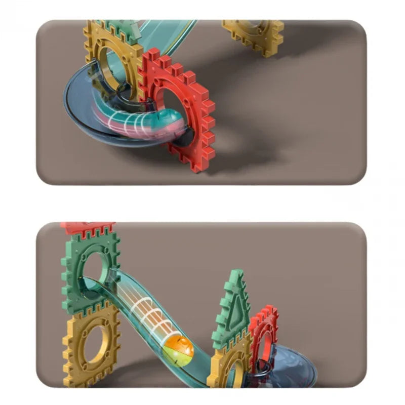 WOOPIE Klocki Konstrukcyjne 3D Zestaw Edukacyjny Tor Kulkowy 68el. - zabawki-dla-dziewczynki