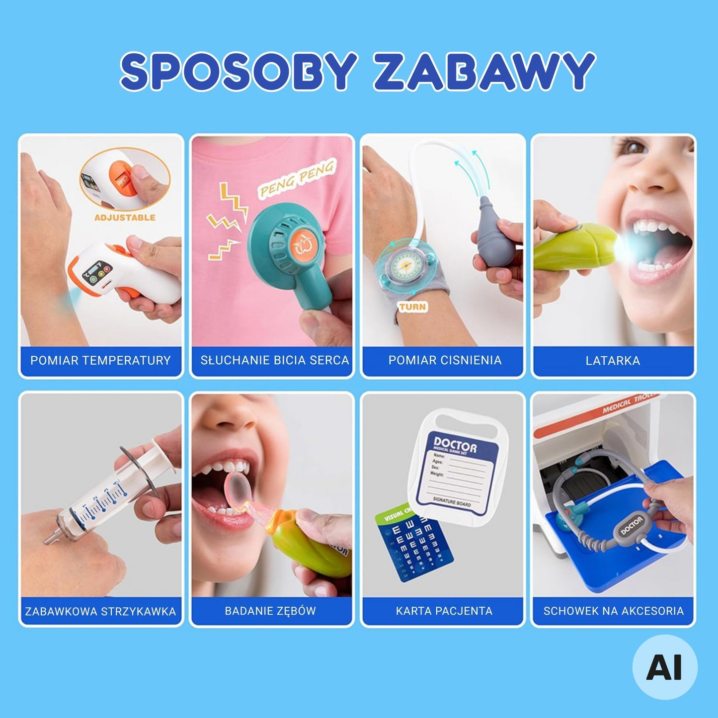 5-WOOPIE Interaktywny Wózek Małego Doktora Zestaw Lekarski Rentgen 115cm-5