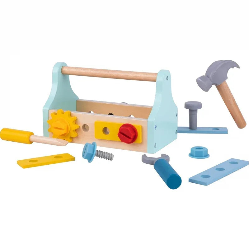 TOOKY TOY Drewniana Skrzynka z Narzędziami Zestaw 18 el. - zabawki-dla-dziewczynki