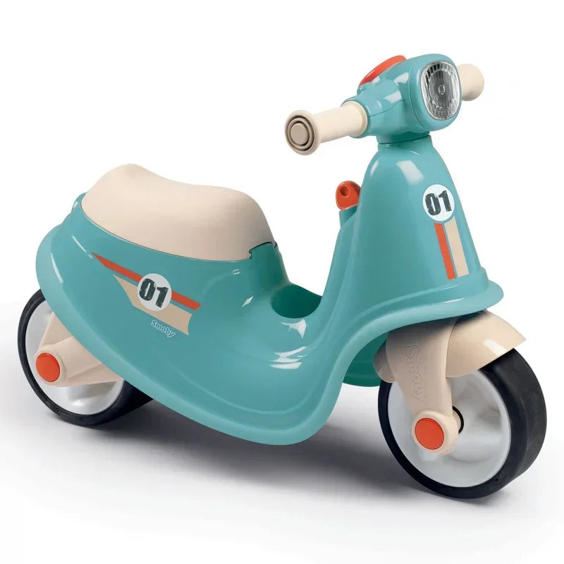 Smoby niebieski jeździk skuter retro dla dzieci od 18 miesięcy - zabawki-dla-dziewczynki