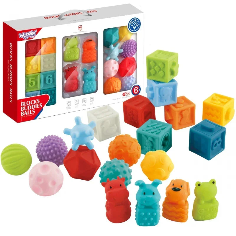 WOOPIE Baby sensoryczne puzzle 20 elementów do nauki liczenia - zabawki-dla-dziewczynki