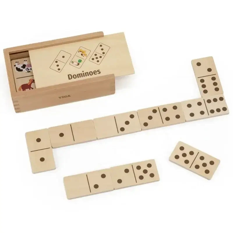 VIGA domino 2w1 zwierzęta i liczby zabawka Montessori - zabawki-dla-dziewczynki