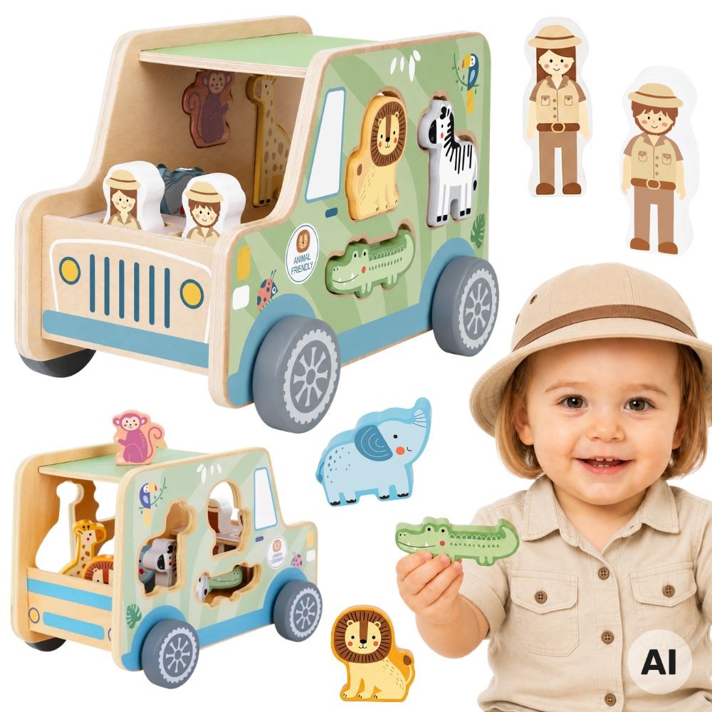1-TOOKY TOY Samochód Kostka Aktywności Safarii-1
