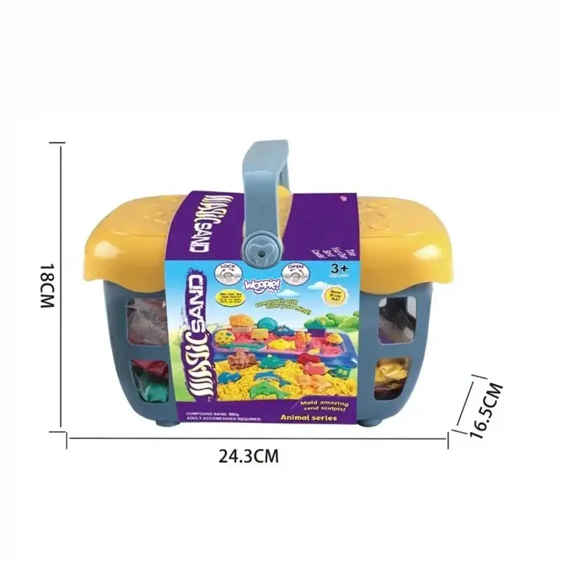 Zestaw WOOPIE piasek kinetyczny 0,8 kg koszyk zabawka edukacyjna - zabawki-dla-dziewczynki