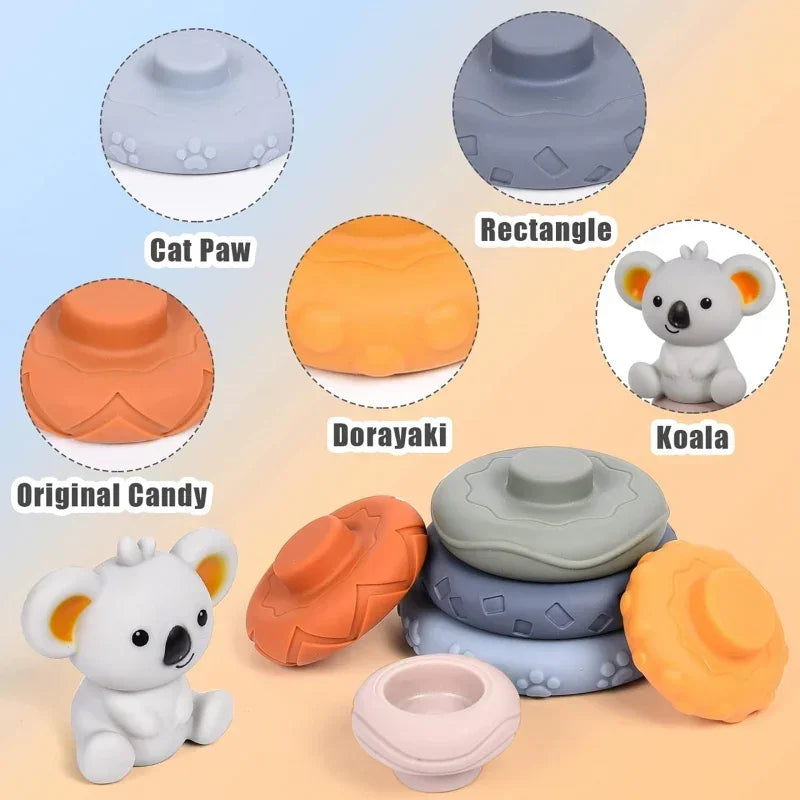 Edukacyjna zabawka Woopie piramidka Koala gryzak dla niemowląt - zabawki-dla-dziewczynki