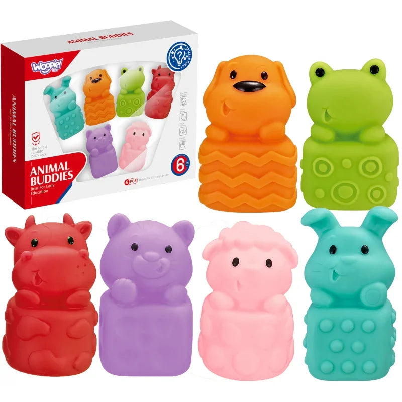 1-WOOPIE BABY Zwierzątka Sensoryczne Miękkie Zestaw 6 szt-1