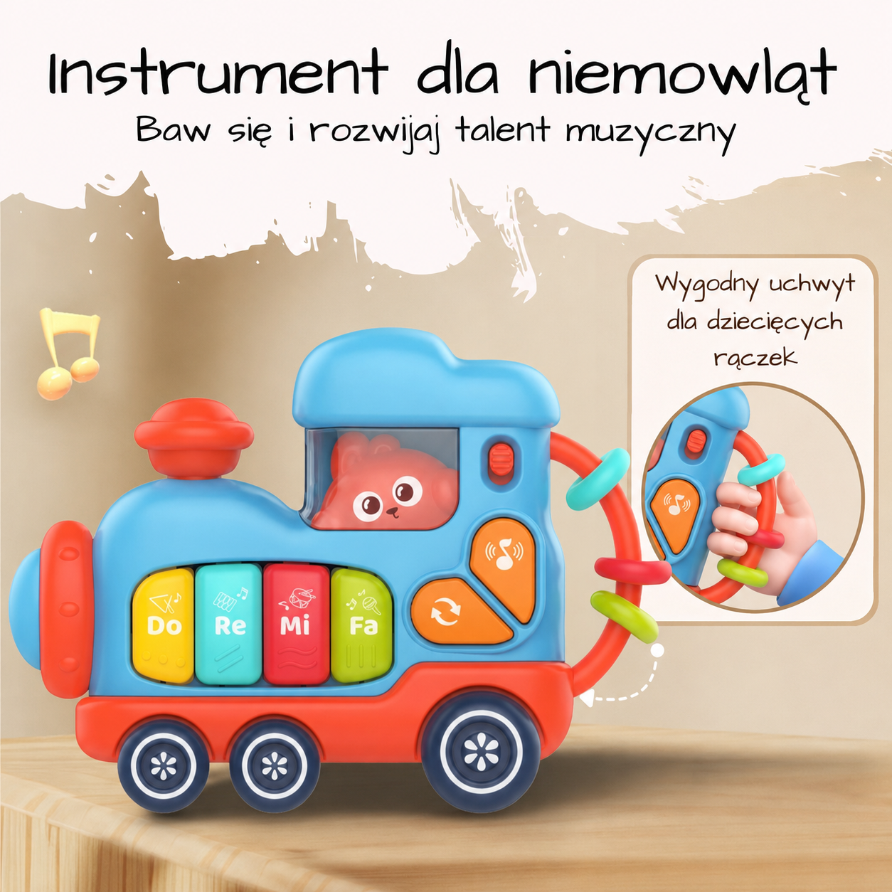 3-WOOPIE BABY Interaktywne Muzyczne Pianinko Lokomotywa-3