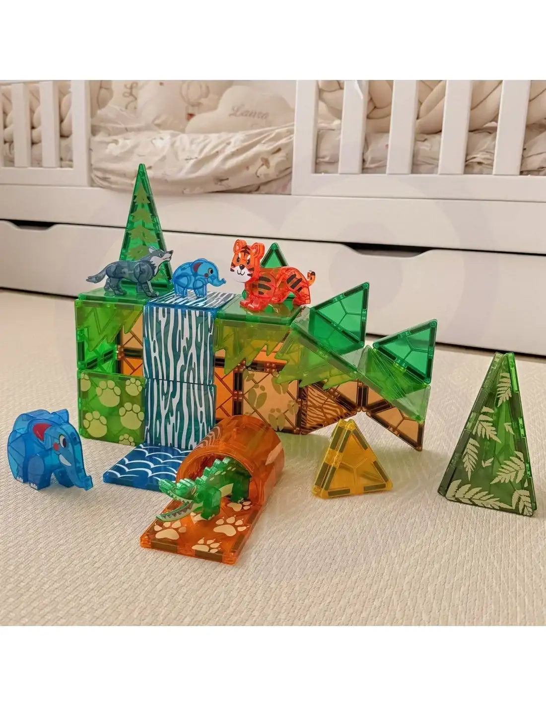 Klocki magnetyczne WOOPIE 3D 45 elementów dżungla dla dzieci