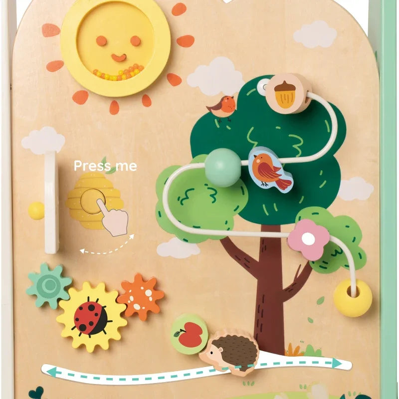 Classic World Drewniany Pchacz Multifunkcyjny 8w1 "Leśny Chodzik" - zabawki-dla-dziewczynki