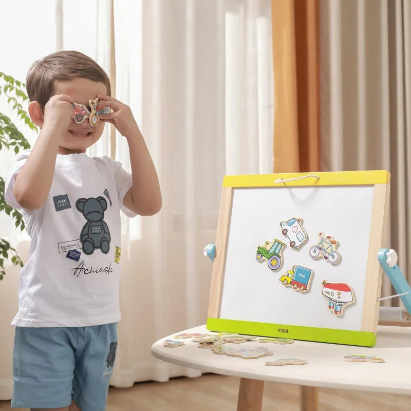 VIGA Drewniane magnesy pojazdy zestaw - zabawki-dla-dziewczynki