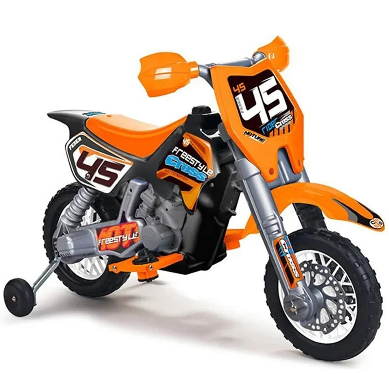 FEBER motocykl cross pomarańczowy na akumulator 6V dla dzieci - zabawki-dla-dziewczynki