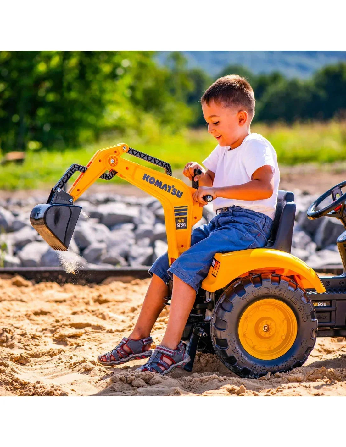 FALK traktor z pedałami dla dzieci 2-5 lat, przednia łyżka podnosi i wysypuje piasek - zabawki-dla-dziewczynki