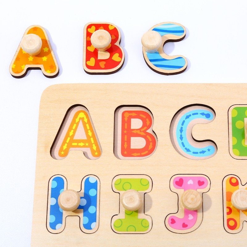 5-TOOKY TOY Puzzle Układanka Montessori z Pinezkami Alfabet-5
