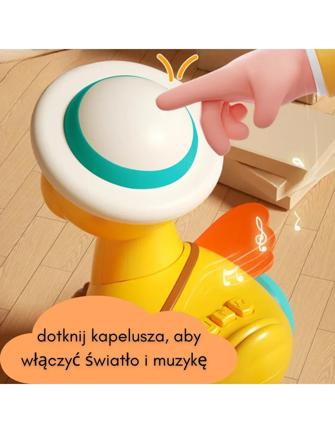 Kaczuszka do ciągnięcia dla dzieci 18 miesięcy WOOPIE BABY edukacyjna - zabawki-dla-dziewczynki