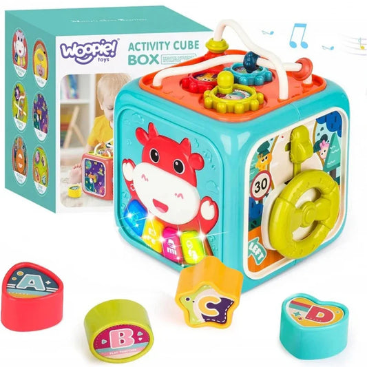 WOOPIE Kostka sensoryczna edukacyjna Montessori sorter 6w1 dla dzieci - zabawki-dla-dziewczynki
